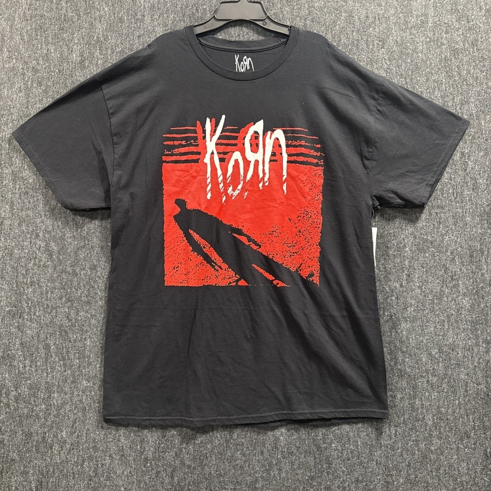 Korn Band T-Shirt Men's XLarge (40-42) Black Red Graphic Rock Metal NWT Cotton